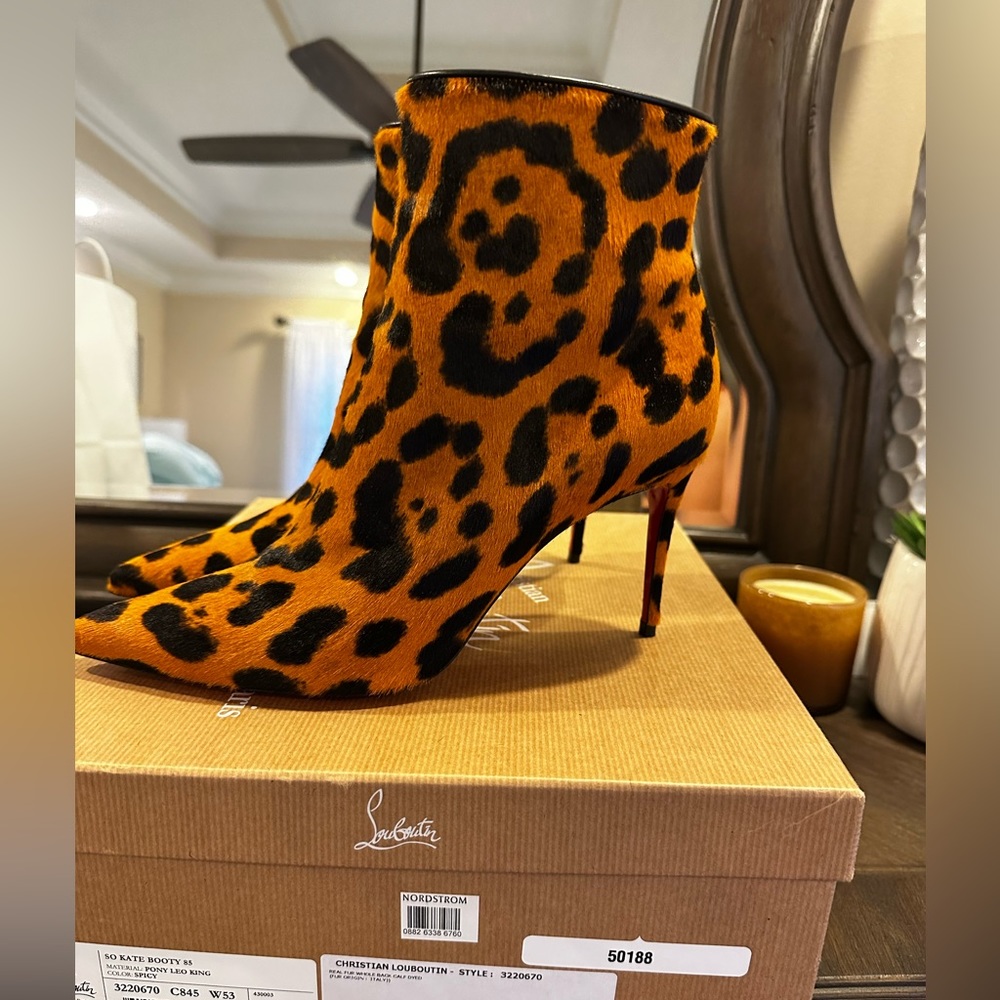 Christian Louboutin leopard booties